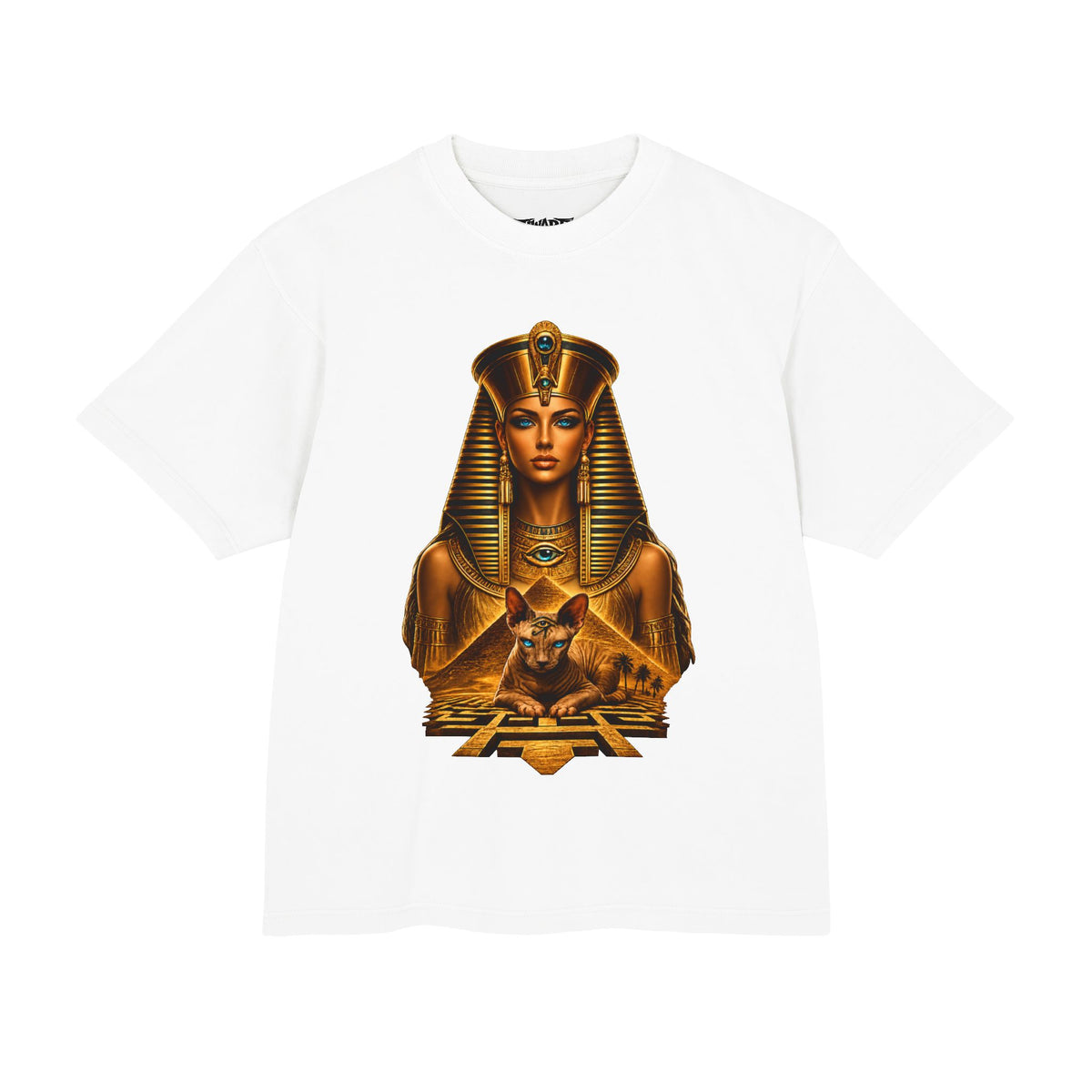Pharaoh Goddess T-Shirt — Golden Egyptian Bust Graphic Tee