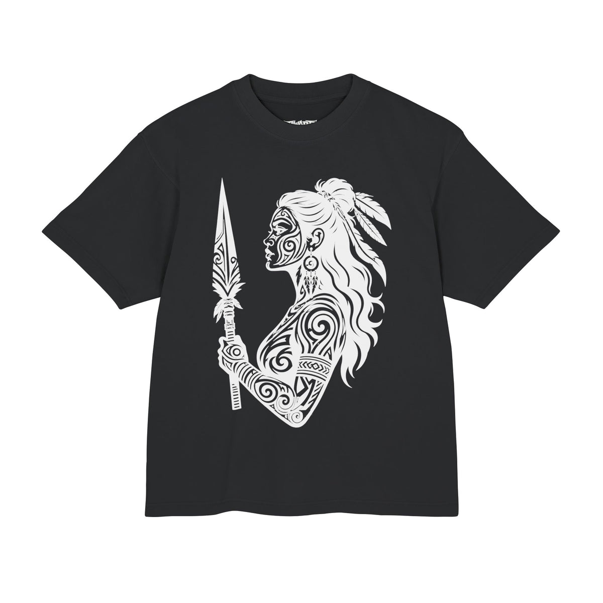 Warrior Silhouette Tee — Tribal Spear Graphic T-Shirt