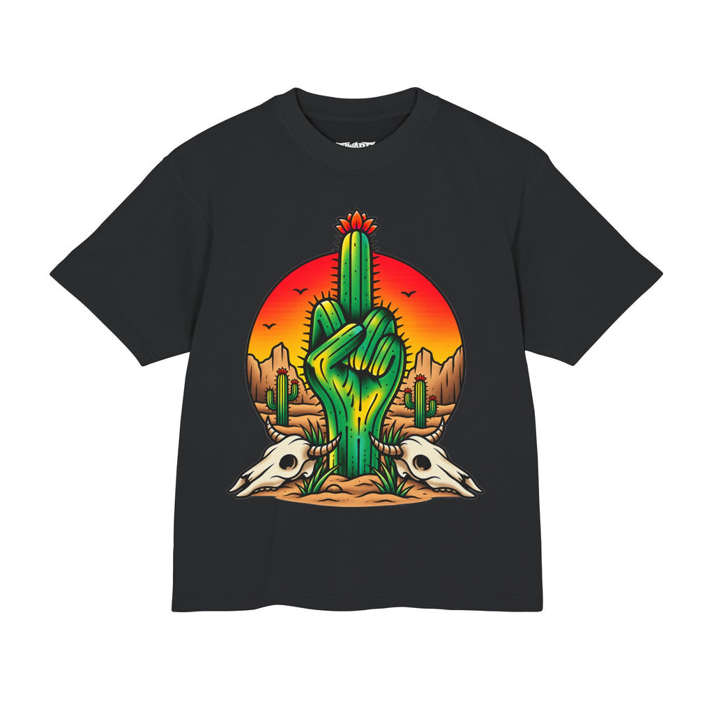 Desert Rebel Tee — Cactus Middle Finger Graphic Shirt