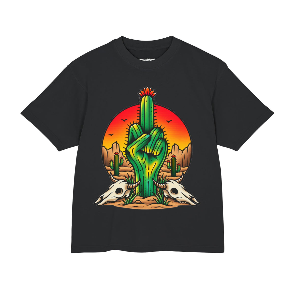 Desert Rebel Tee — Cactus Middle Finger Graphic Shirt