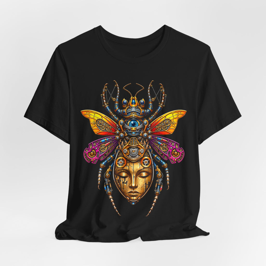 Mystic Bug Goddess T‑Shirt — Ornate Insect Mask Graphic Tee