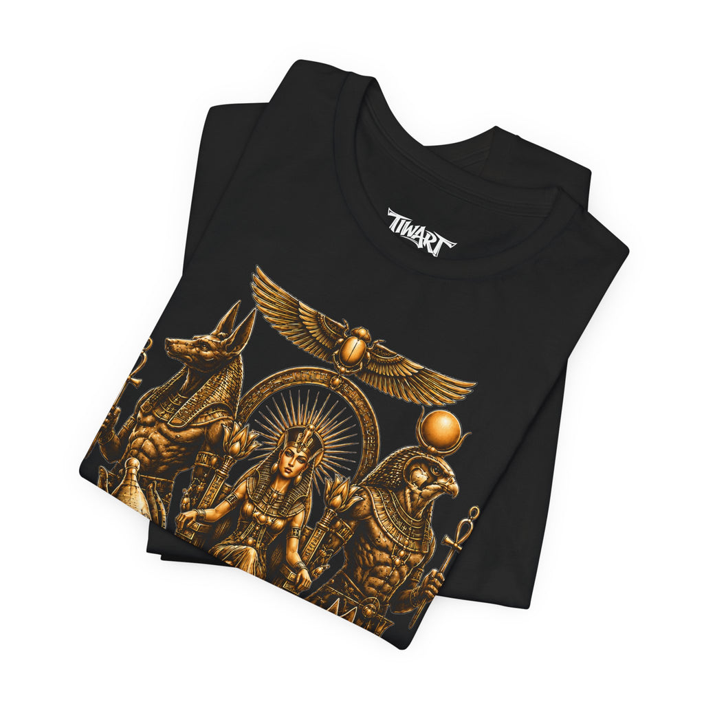 Egyptian Deities Throne Tee - Anubis & Ra Mythology Graphic T-Shirt
