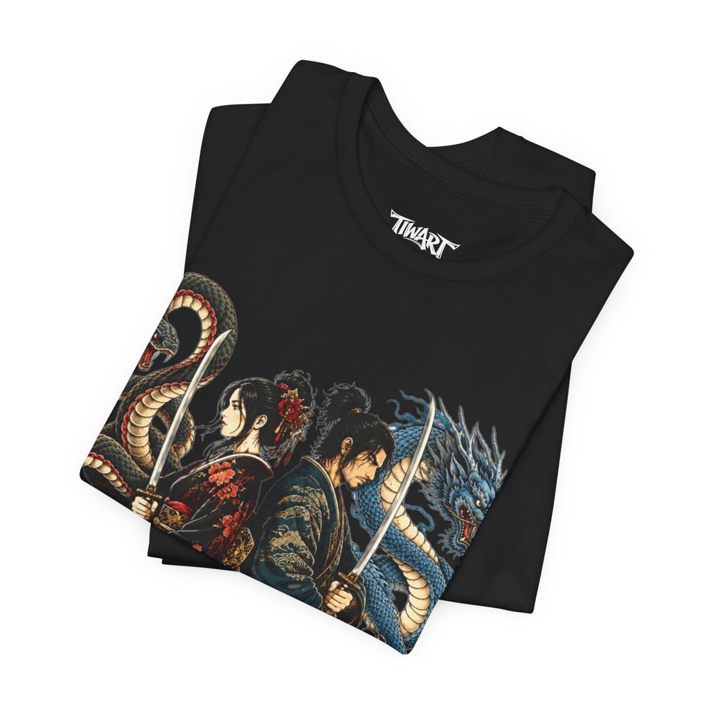 Samurai & Mythical Beast Tee — Dragon, Tiger & Snake Japanese-Inspired Graphic T-Shirt