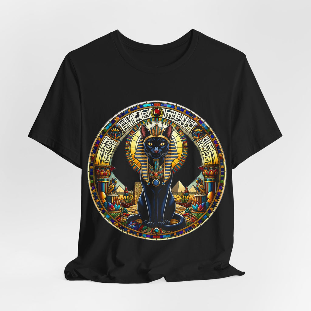 Egyptian Cat Pharaoh T-Shirt — Vintage Hieroglyphic Pyramids Graphic Tee