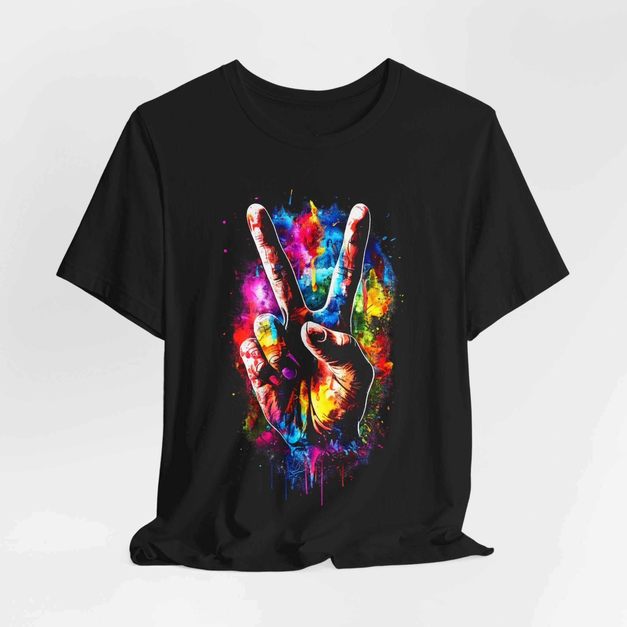 Peace Sign Tie-Dye T-Shirt — Colorful Paint Splash Peace Tee
