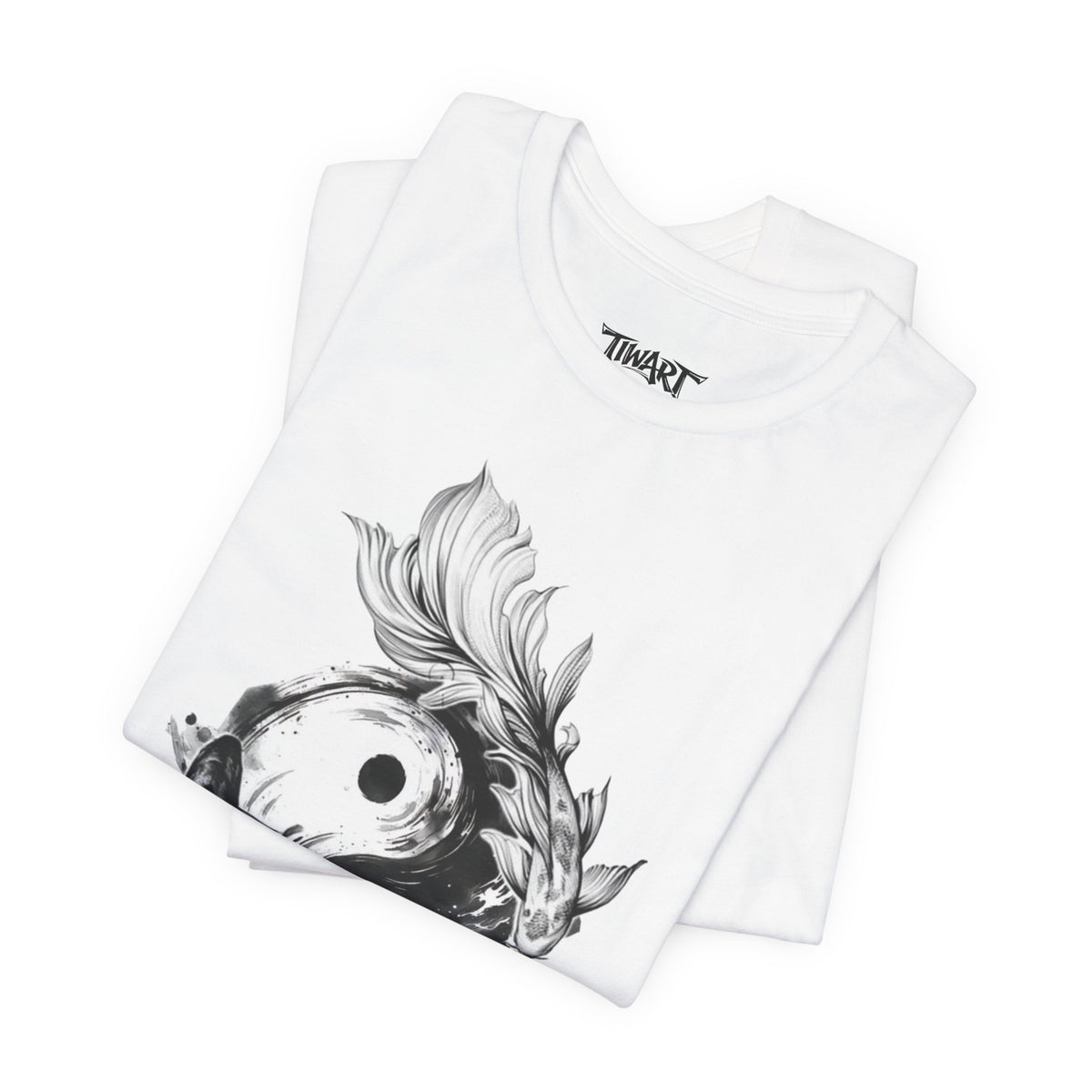 Yin Yang Koi Fish T-Shirt — Black Ink Zen Graphic Tee
