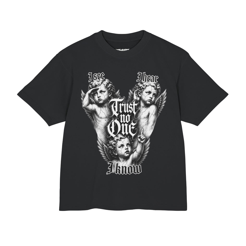 Cherub Graphic Tee — "Trust No One" Vintage Angel Streetwear