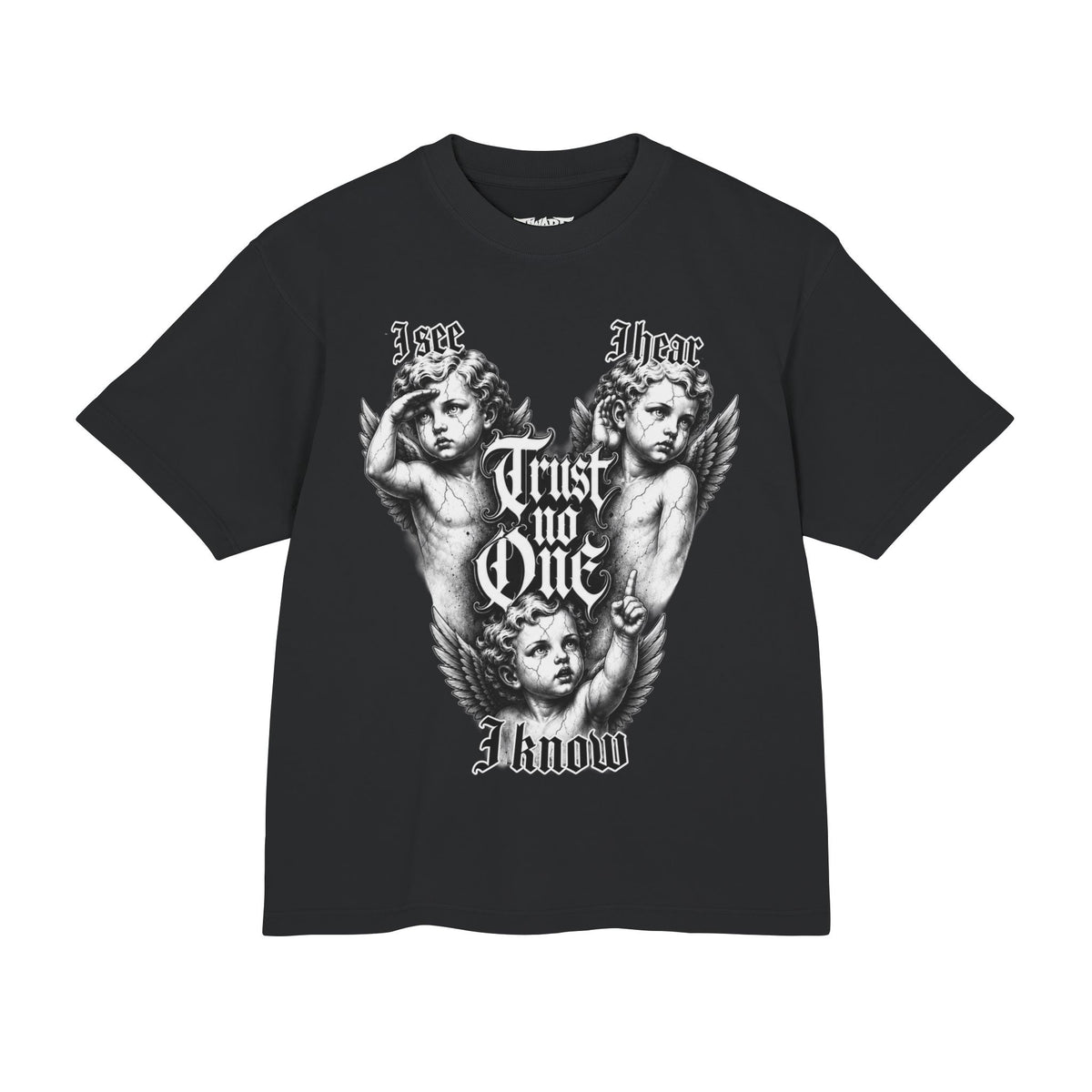 Cherub Graphic Tee — "Trust No One" Vintage Angel Streetwear