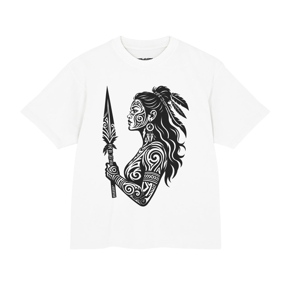 Warrior Silhouette Tee — Tribal Spear Graphic T-Shirt