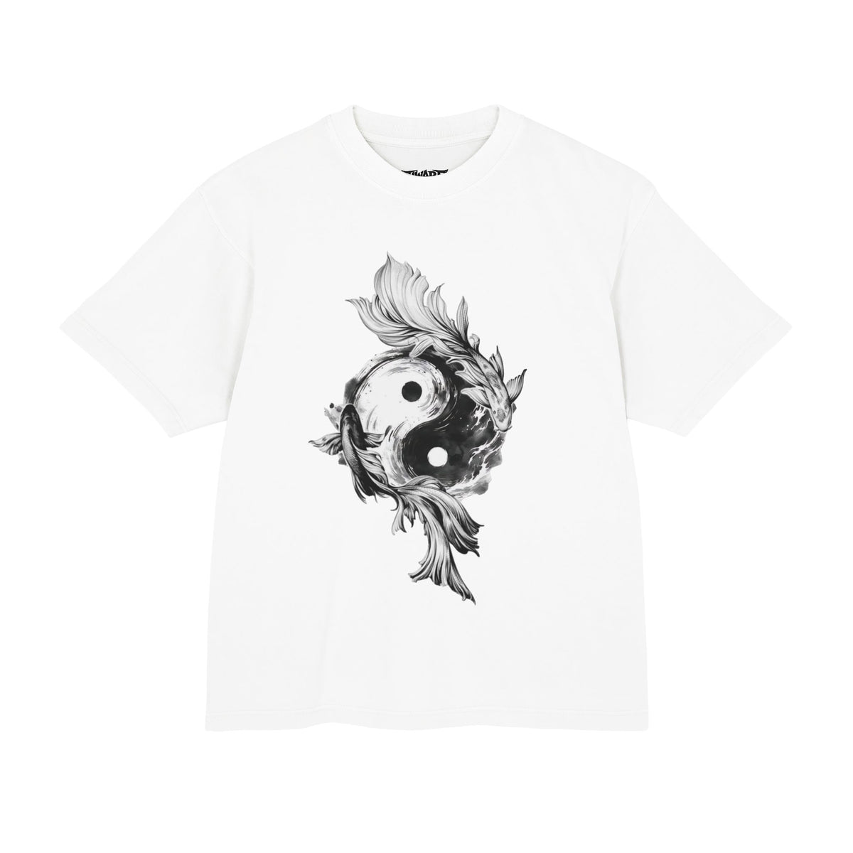 Yin Yang Floral Tee — Monochrome Zen Graphic T-Shirt