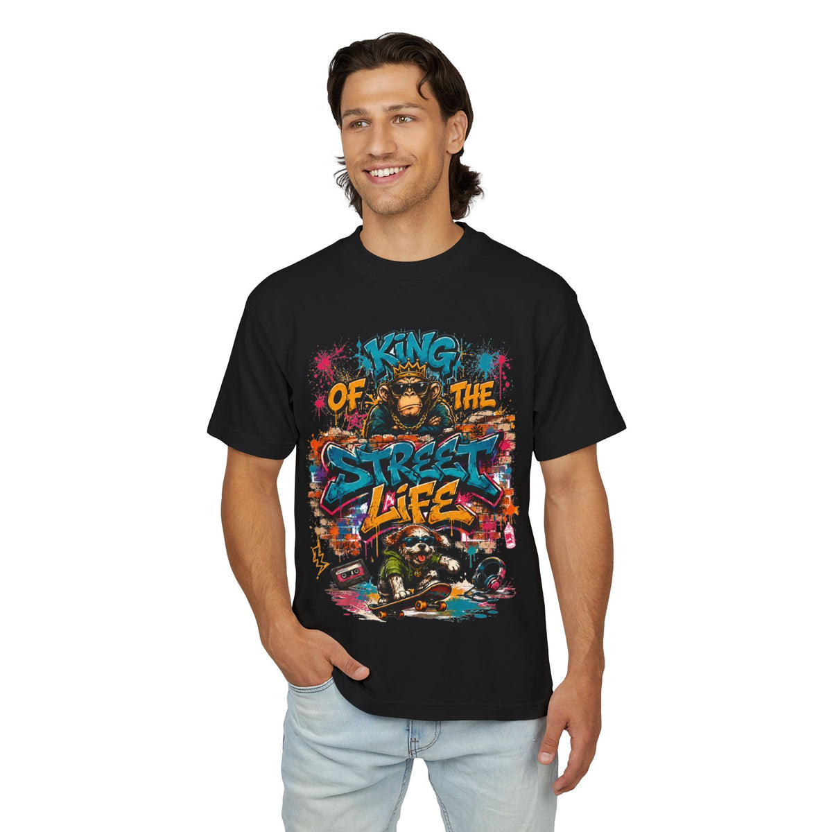 King of the Street Life Graphic Tee — Urban Graffiti Gorilla Streetwear