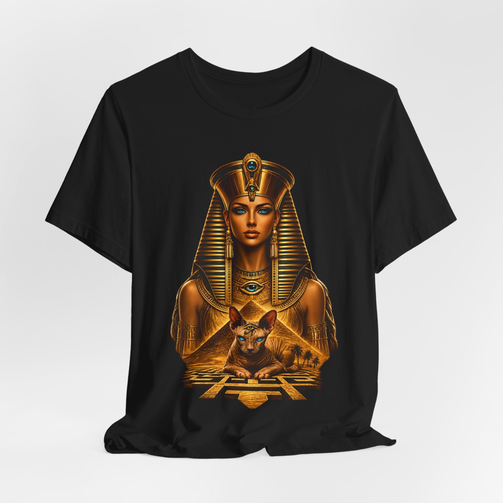 Pharaoh Goddess Tee — Golden Egyptian Sphinx Graphic T-Shirt