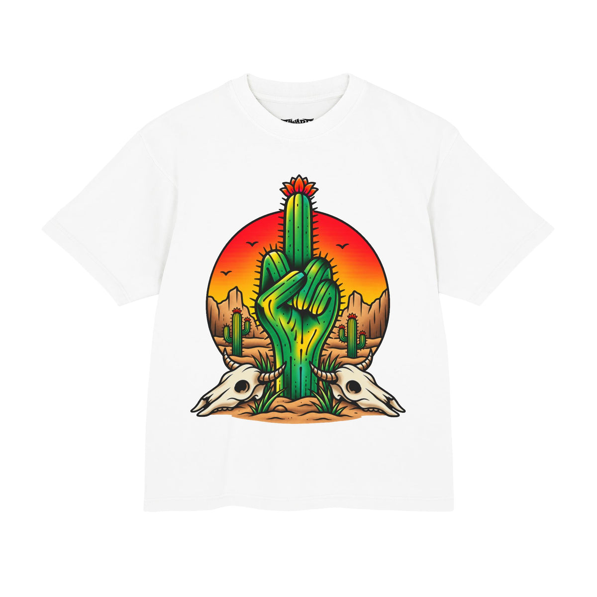 Desert Rebel Tee — Cactus Middle Finger Graphic Shirt