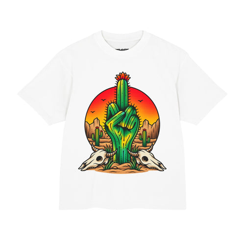 Desert Rebel Tee — Cactus Middle Finger Graphic Shirt