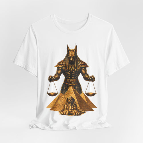 Anubis Scales T-Shirt — Egyptian God of Justice Graphic Tee