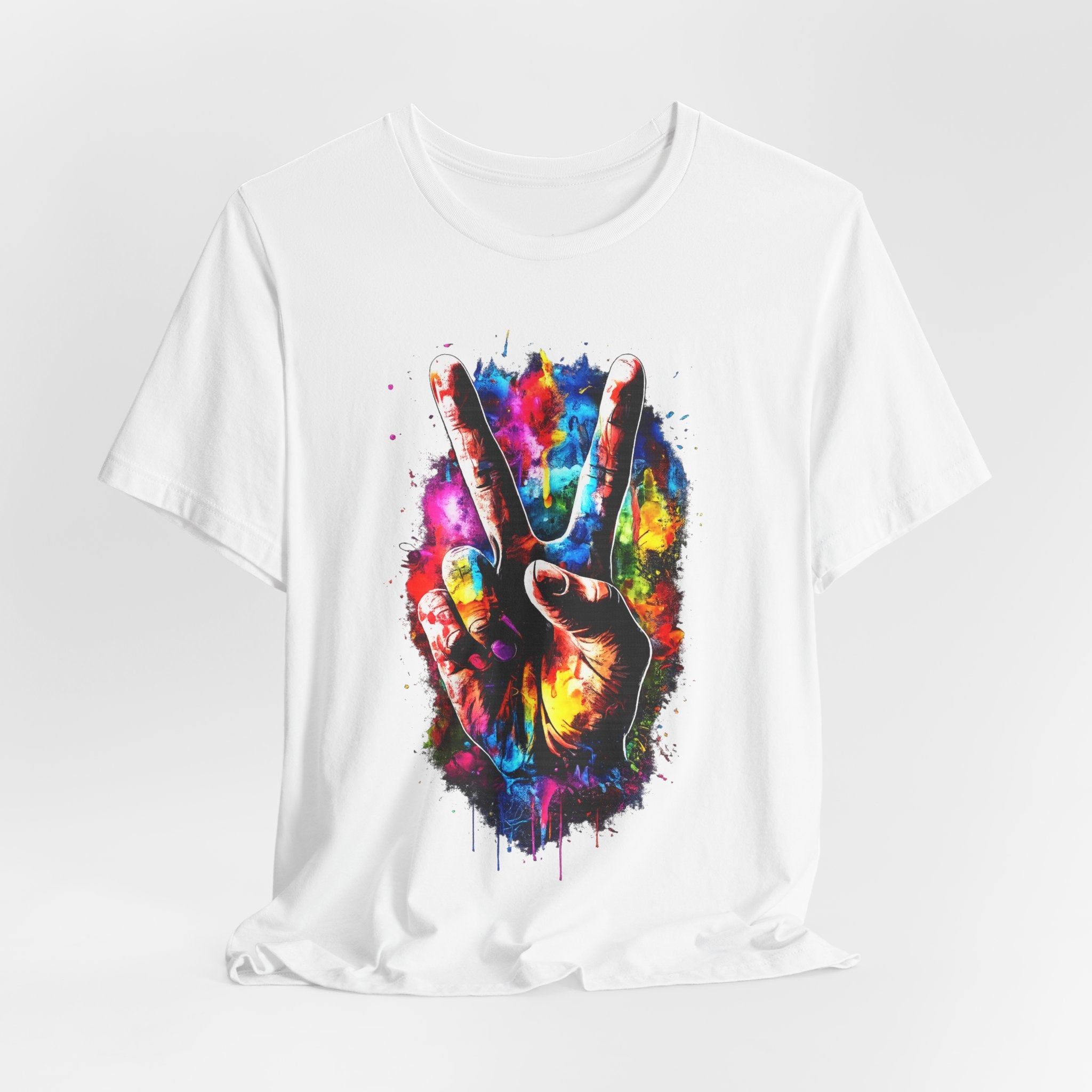 Peace Sign Tie-Dye T-Shirt — Colorful Paint Splash Peace Tee