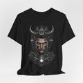 Cyber Samurai T‑Shirt — Futuristic Samurai Helmet Portrait Tee