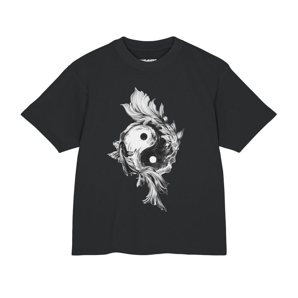 Yin Yang Floral Tee — Monochrome Balance Graphic T-Shirt