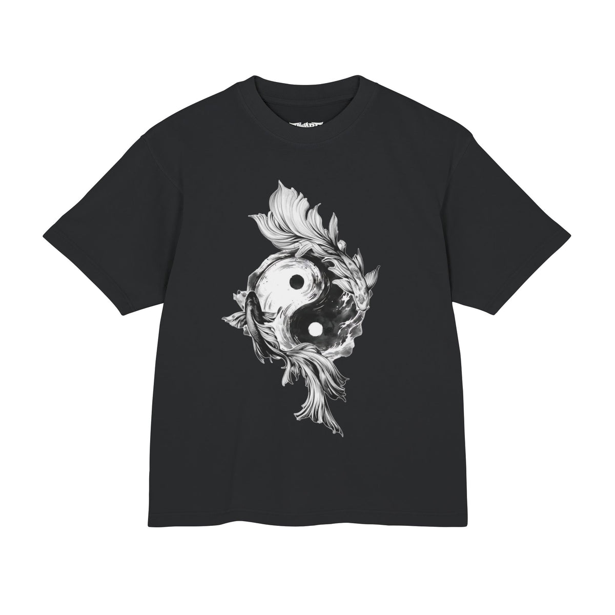 Yin Yang Floral Tee — Monochrome Balance Graphic T-Shirt