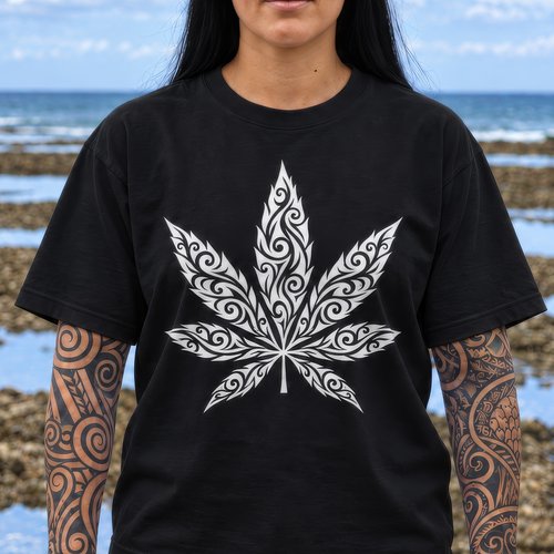 Botanical Cannabis Leaf Graphic Tee