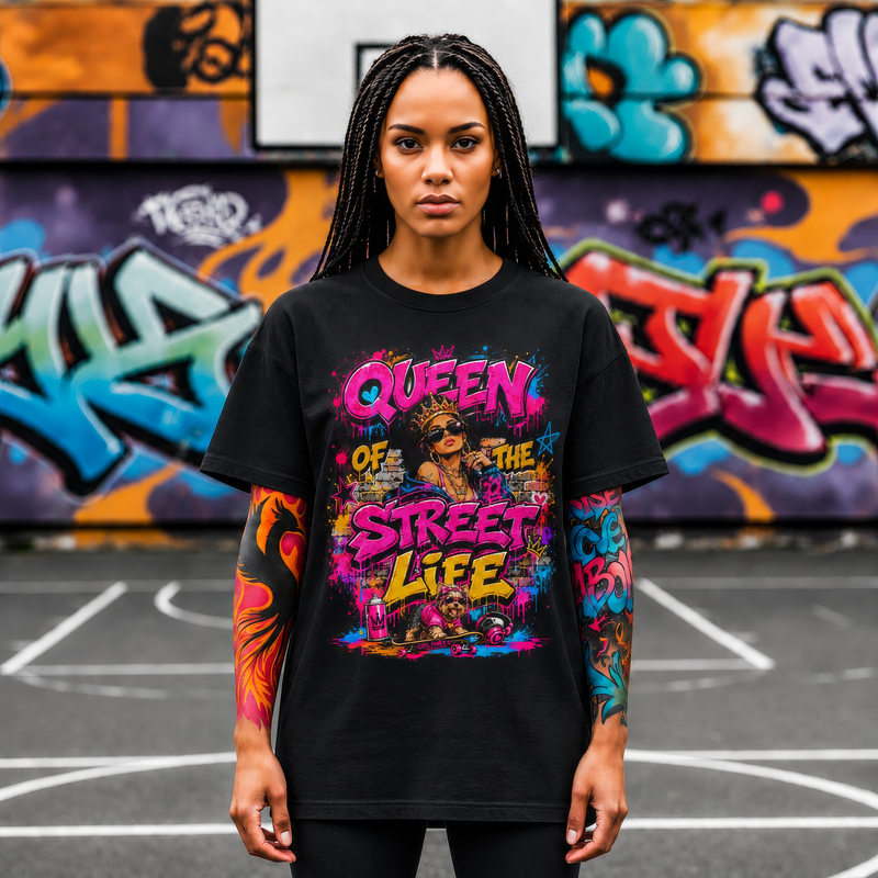 Queen of the Street Life Graffiti Art T-Shirt