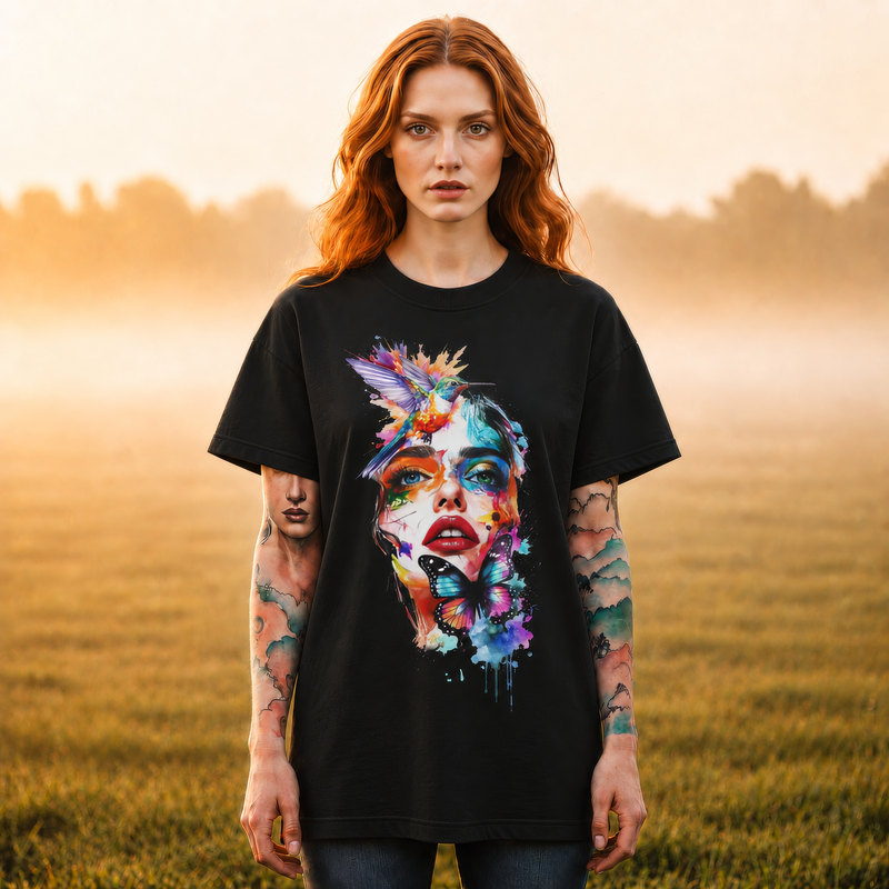 Colorful Abstract Woman Portrait T-Shirt