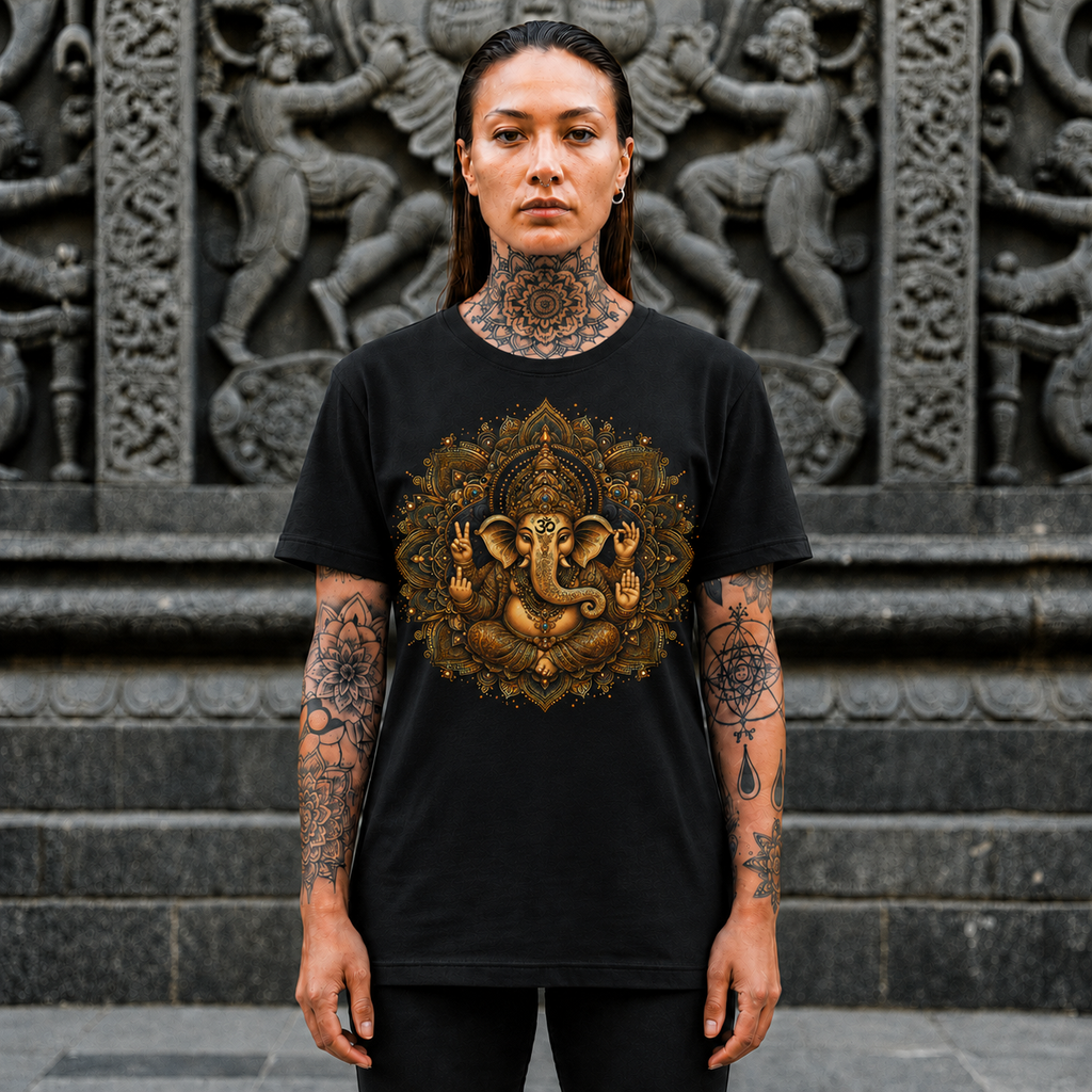 Ganesha Mandala T-Shirt — Hindu Elephant God Yoga Tee