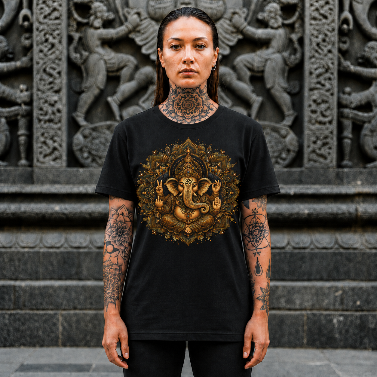 Ganesha Mandala T-Shirt — Hindu Elephant God Yoga Tee