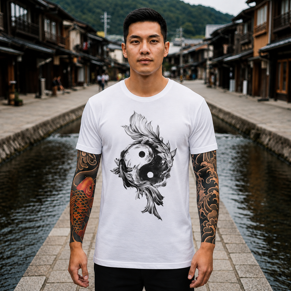 Yin Yang Koi Fish T-Shirt — Zen Balance Graphic Tee