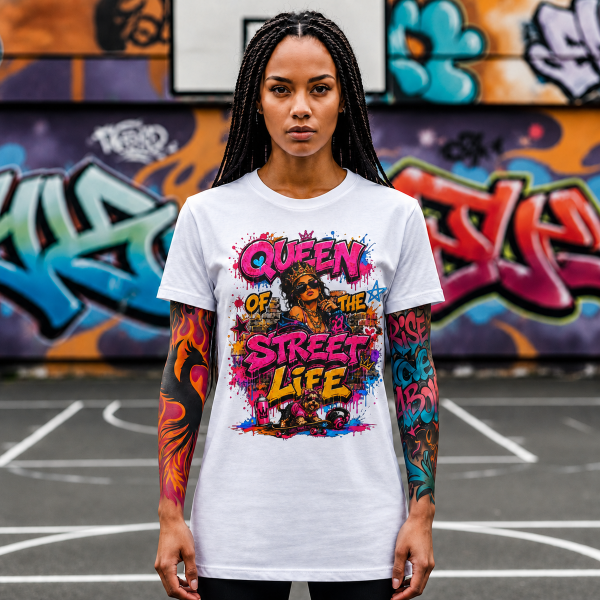 Queen of the Street Life T-Shirt — Bold Graffiti Urban Tee