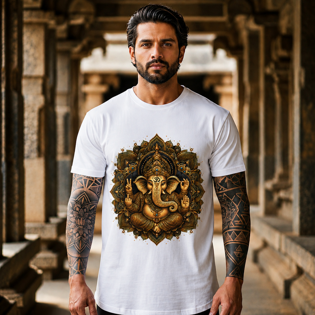 Ganesha Mandala T-Shirt – Hindu Elephant God Spiritual Tee