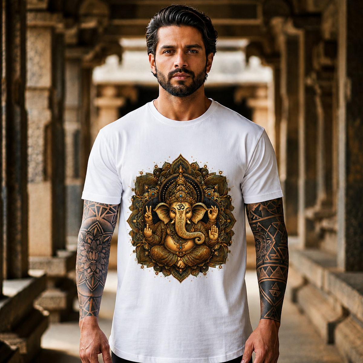 Ganesha Mandala T-Shirt – Hindu Elephant God Spiritual Tee