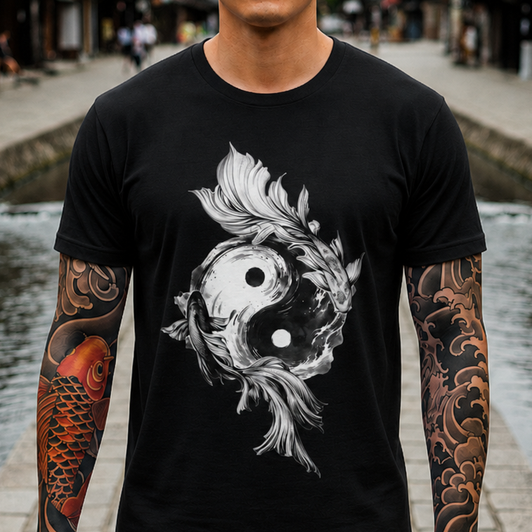 Yin Yang Koi Fish T-Shirt — Zen Balance Graphic Tee