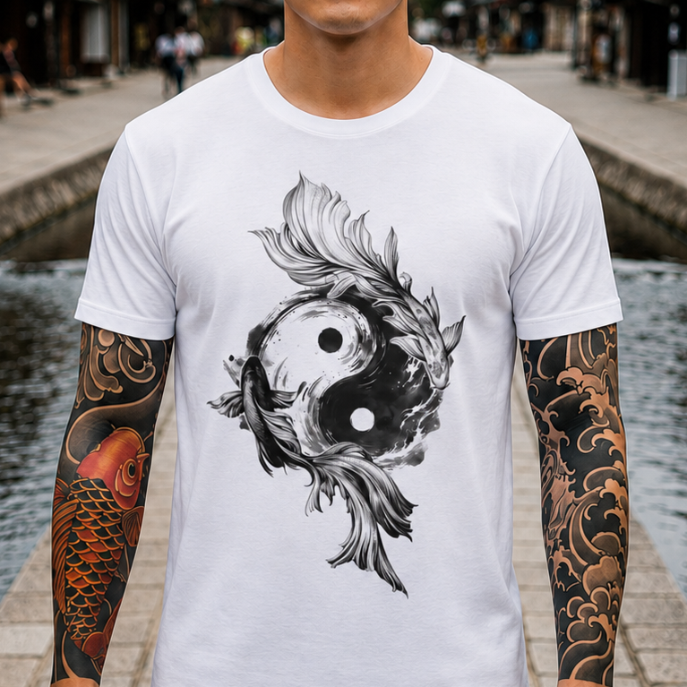 Yin Yang Koi Fish T-Shirt — Zen Balance Graphic Tee