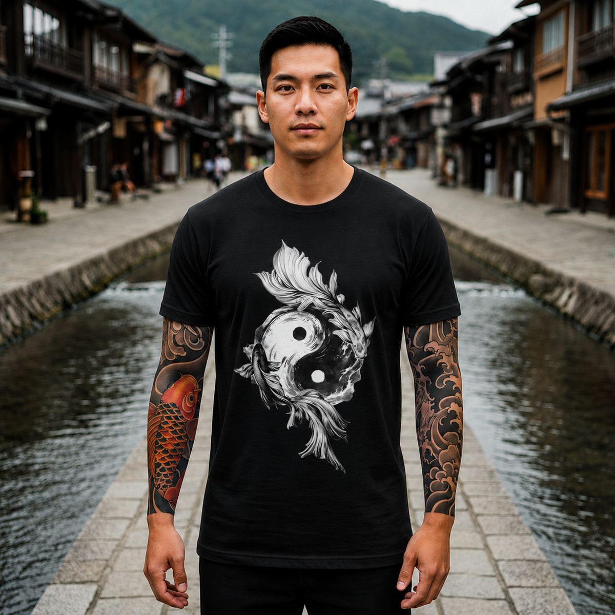 Yin Yang Koi Fish T-Shirt — Zen Balance Graphic Tee