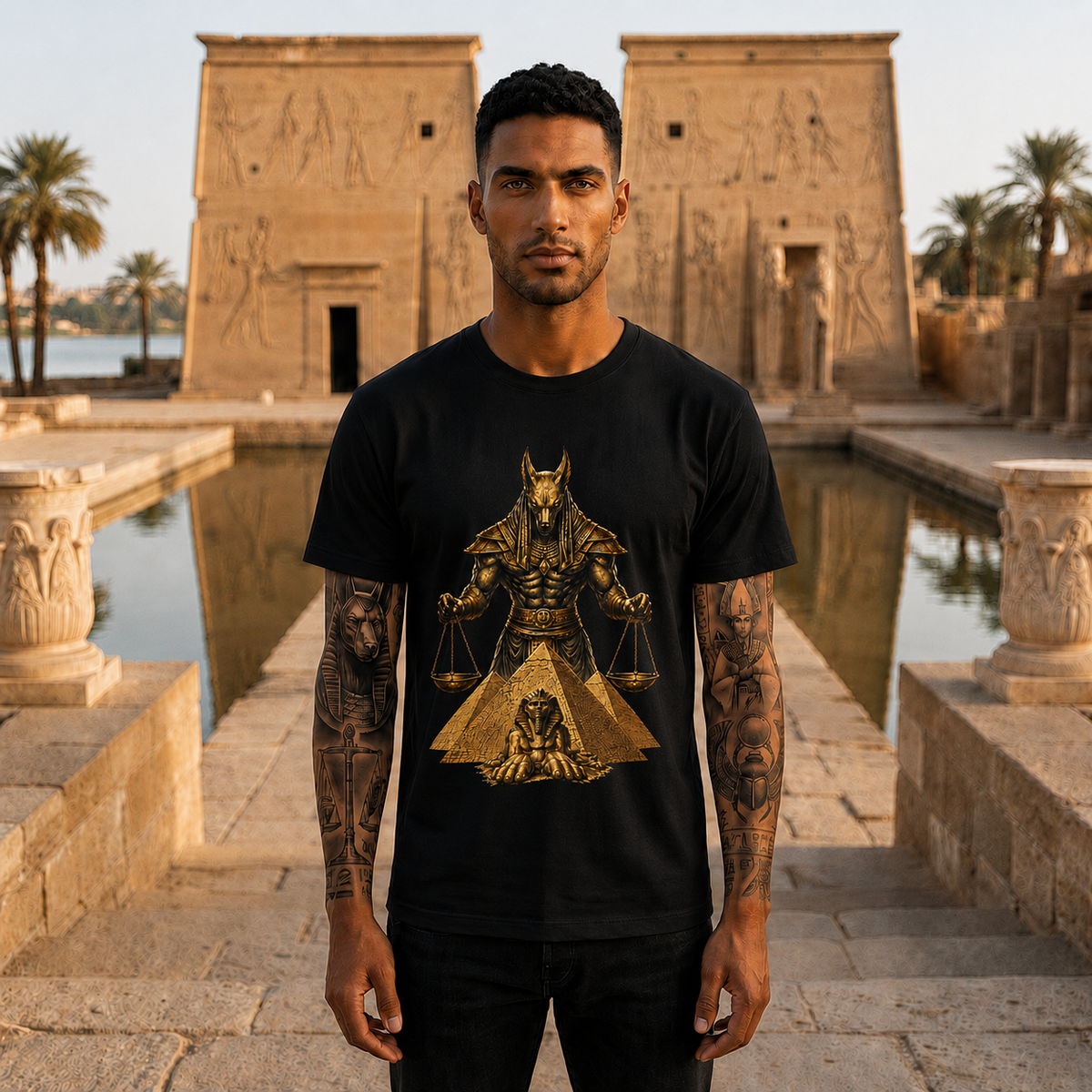 Anubis Scales T-Shirt — Egyptian God of Justice Graphic Tee