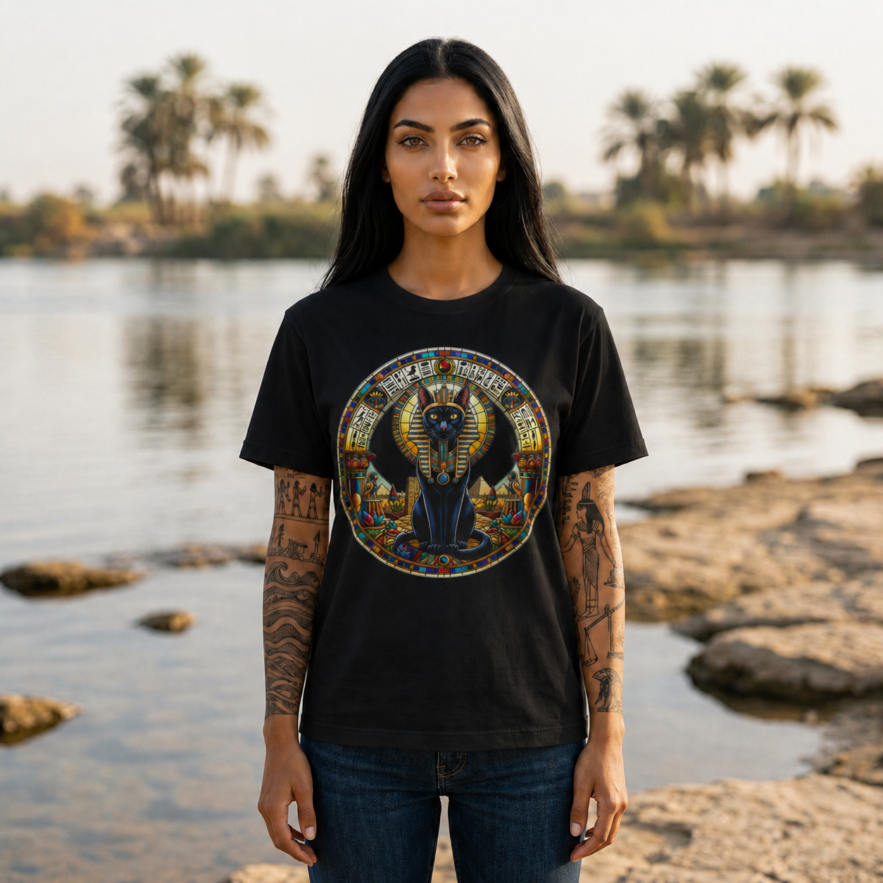 Egyptian Cat T‑Shirt — Pharaoh Bastet Graphic Tee