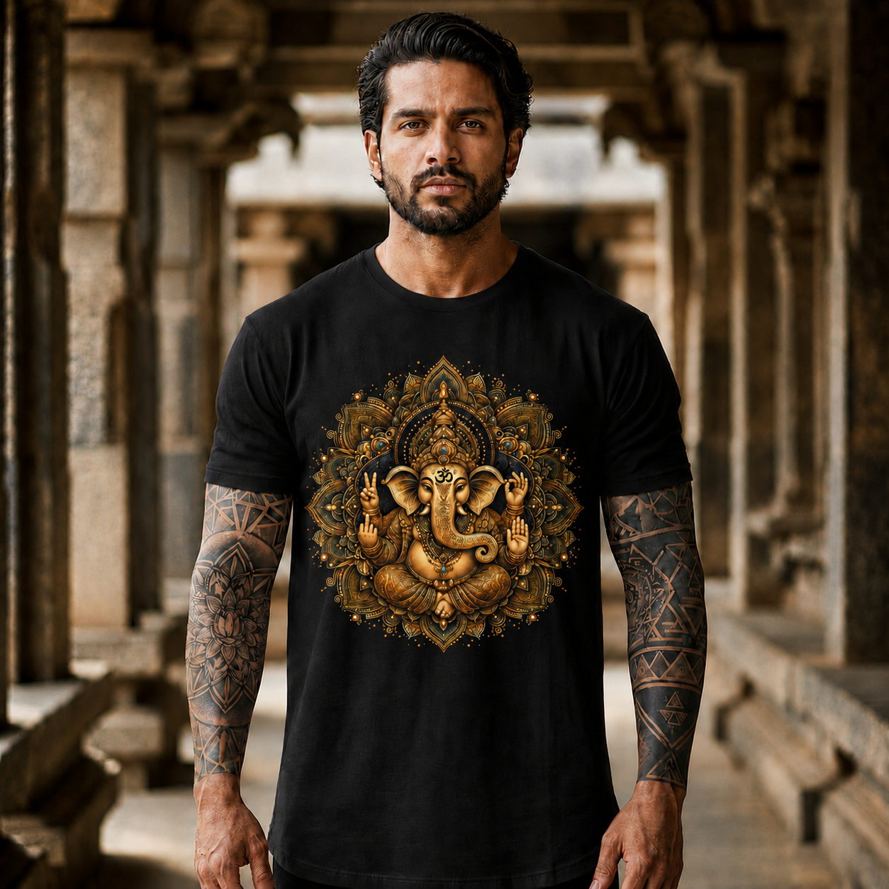 Ganesha Mandala T-Shirt – Hindu Elephant God Spiritual Tee