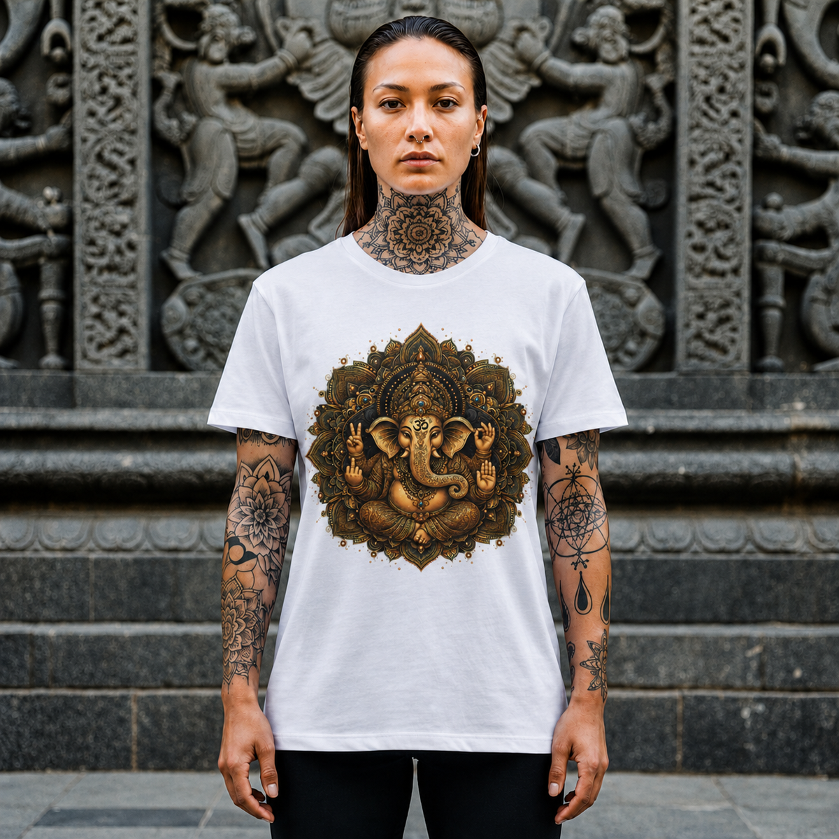 Ganesha Mandala T-Shirt — Hindu Elephant God Yoga Tee