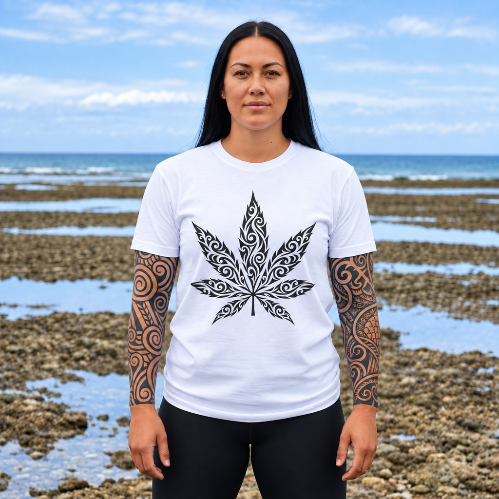Tribal Cannabis Leaf T-Shirt