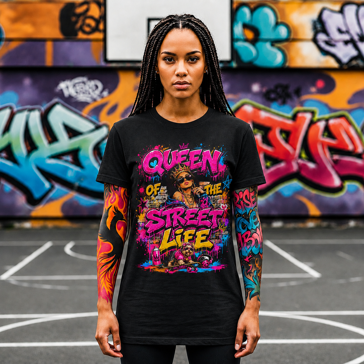 Queen of the Street Life T-Shirt — Bold Graffiti Urban Tee