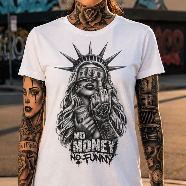 Statue of Liberty 'No Money No Funny' Graphic Tee