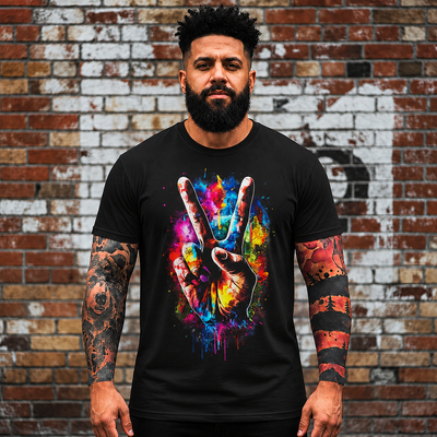 Peace Sign Tie-Dye T-Shirt — Colorful Paint Splash Peace Tee
