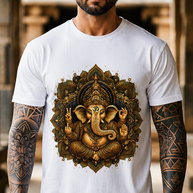 Ganesha Mandala T-Shirt – Hindu Elephant God Spiritual Tee