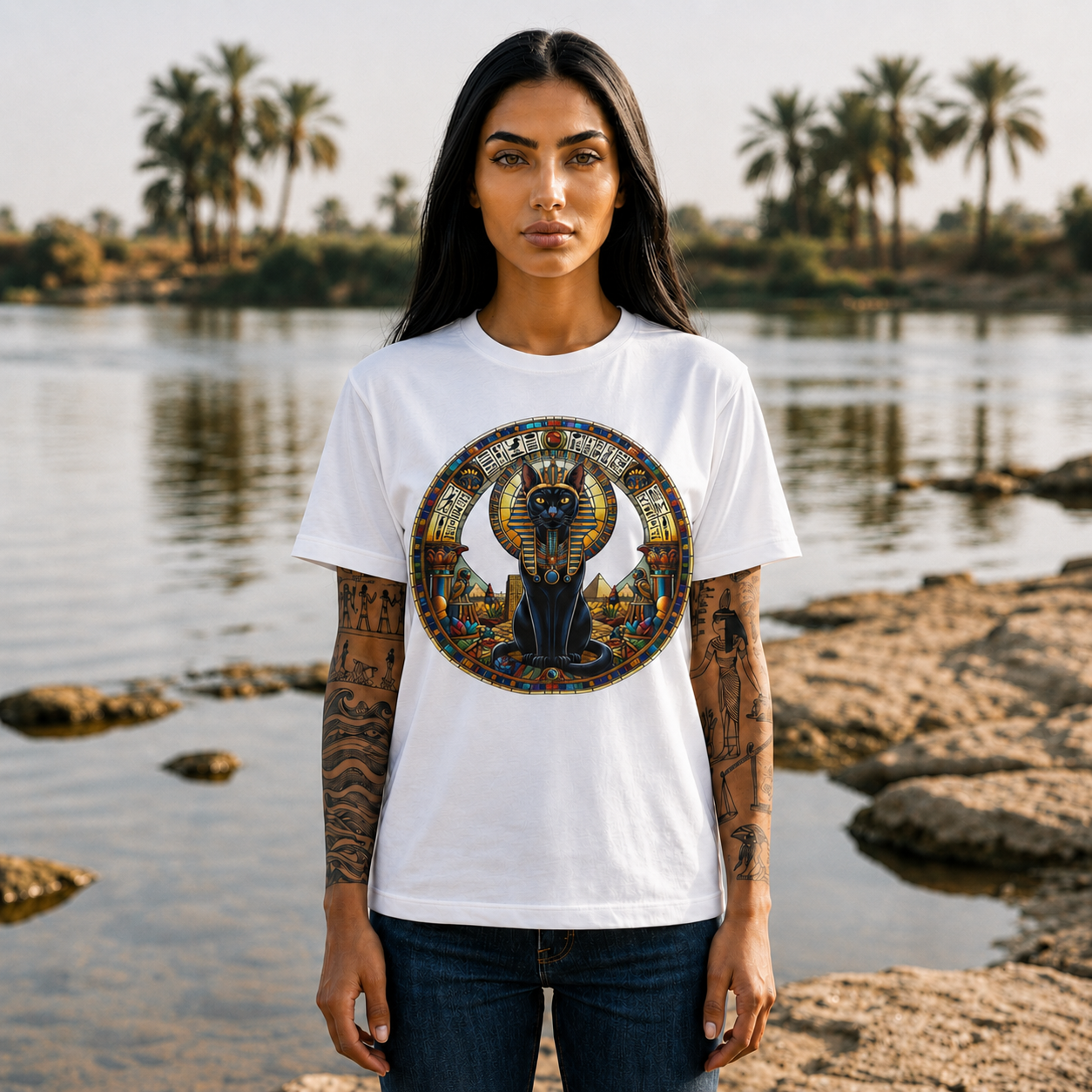 Egyptian Cat T‑Shirt — Pharaoh Bastet Graphic Tee