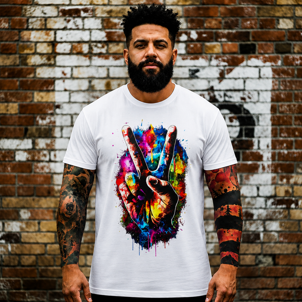 Peace Sign Tie-Dye T-Shirt — Colorful Paint Splash Peace Tee